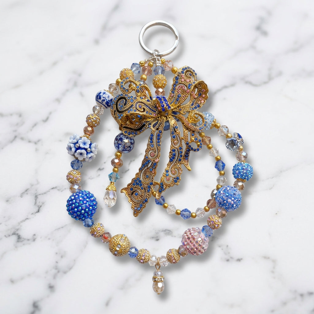 Blue Bow Keychain Phone Chain