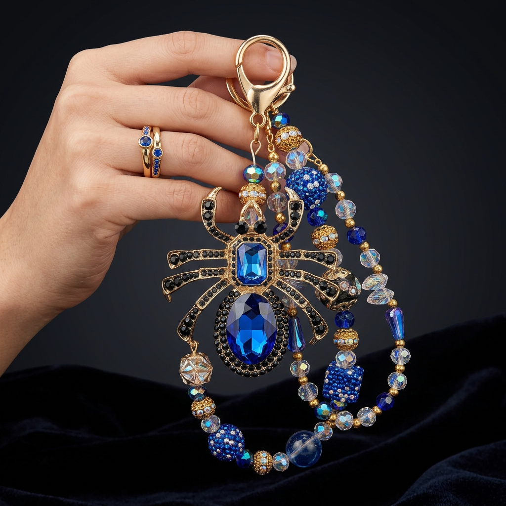 Blue Spider Key Chain Phone Chain