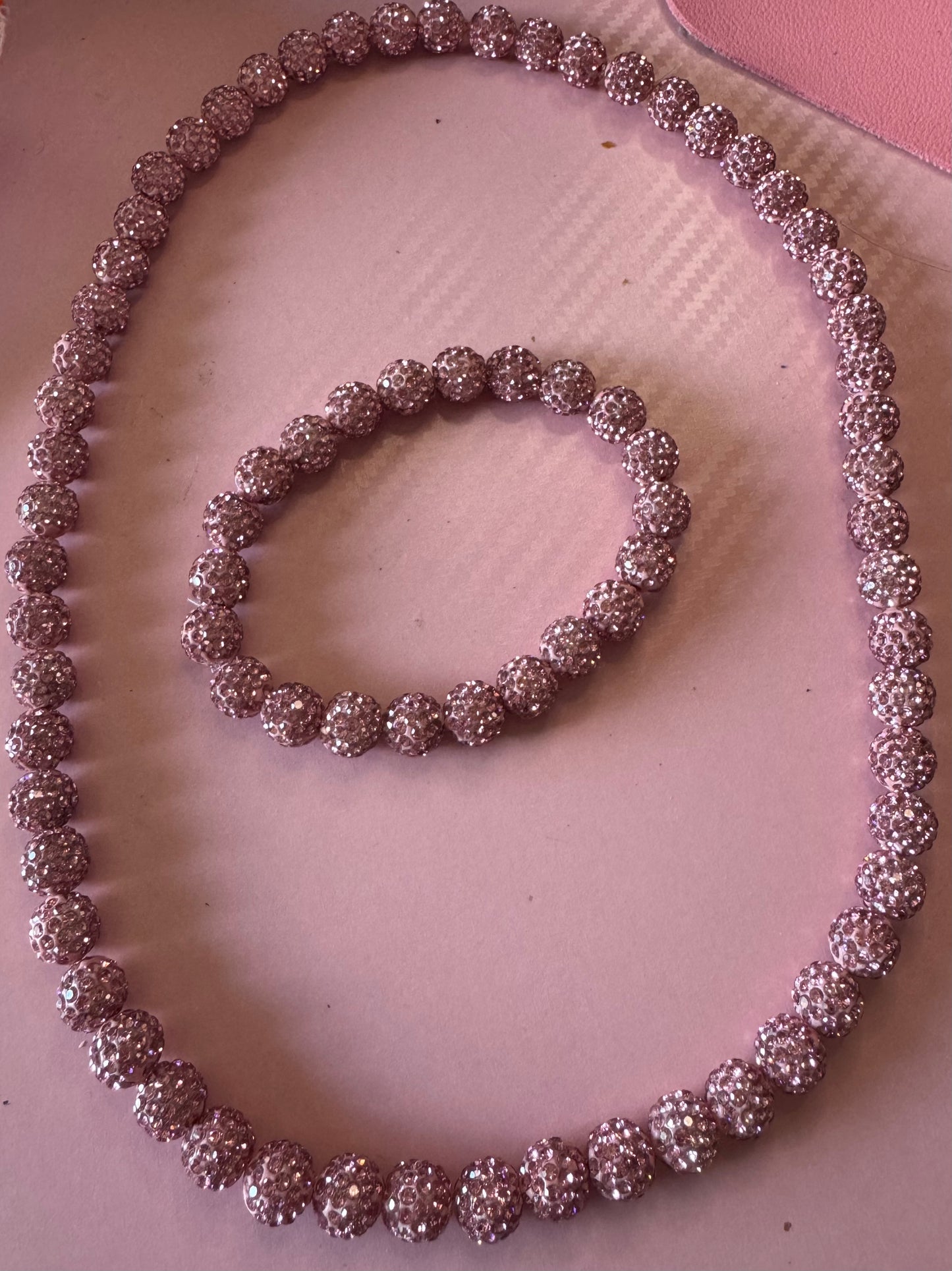 Luxury Necklace & Bracelet red white blue