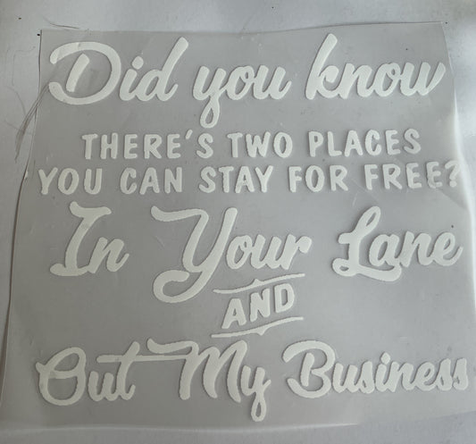 In Your Lane