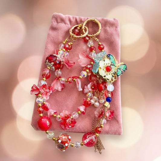 Butterflies &Flowers Key Chain/Phone Chain