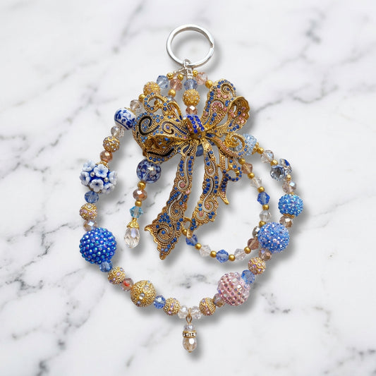 Blue Bow Keychain Phone Chain