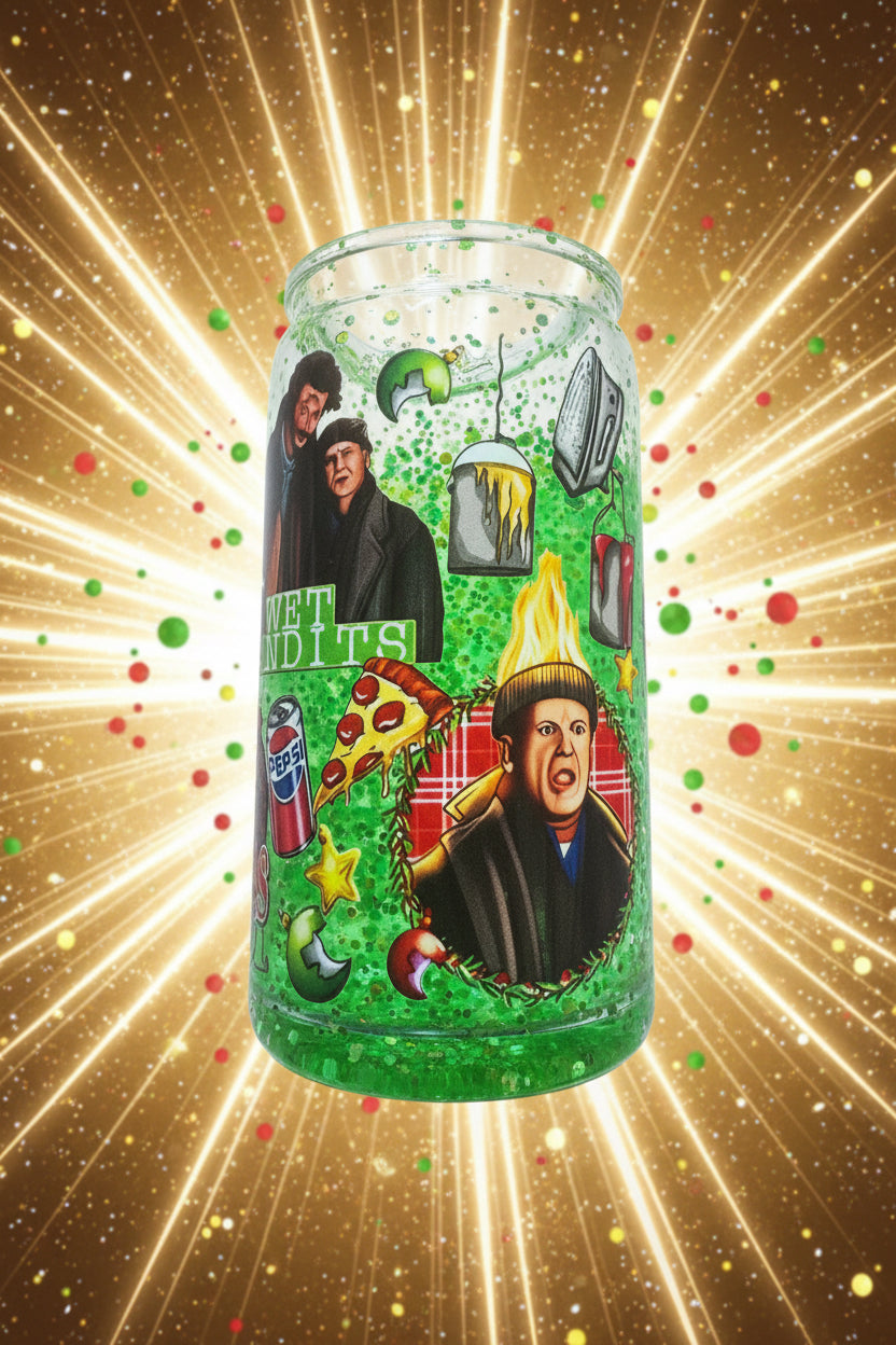 16 oz Acrylic Snow globe Tumbler with lids & Straws