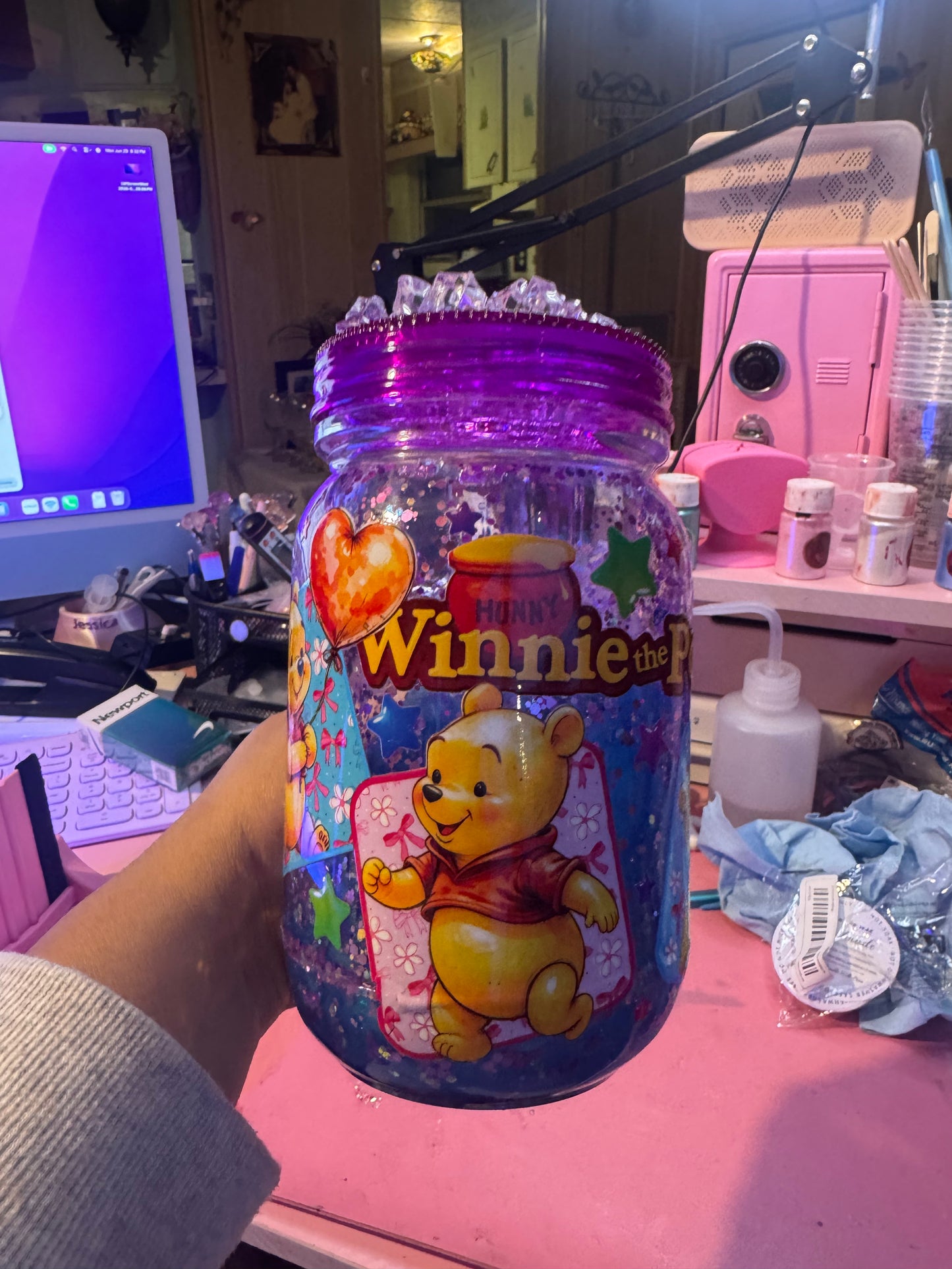 20oz Arylic Mug Snowglobe Tumbler